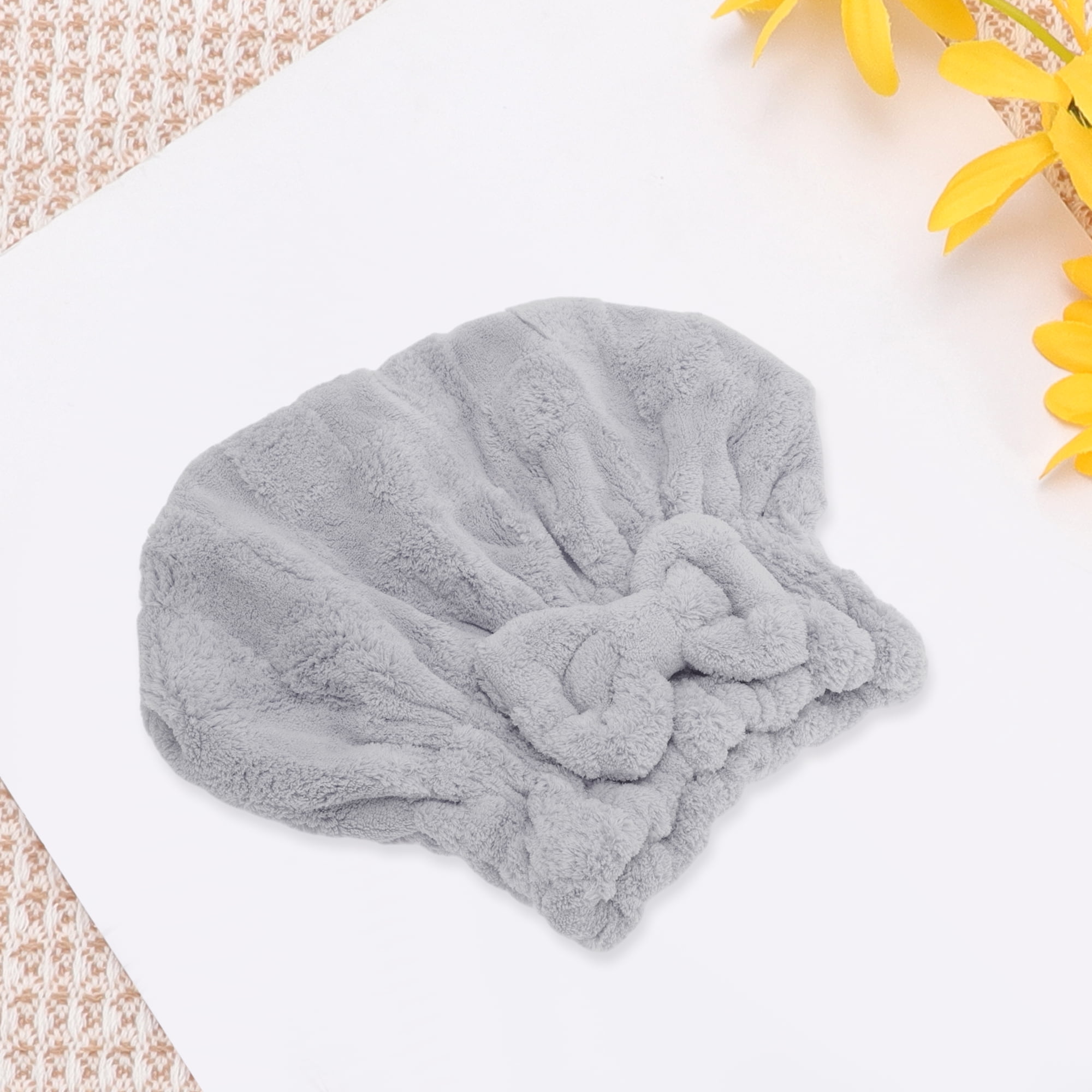 Unique Bargains 1pc Soft Bow Hair Towel for Effective Hair Drying 0.24"x 11.81" Gray