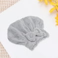 thumbnail image 5 of Unique Bargains 1 Pc Comfortable Bow Hair Towel for Bathroom Hotel Coral Fleece Gray, 5 of 5