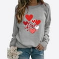 thumbnail image 2 of VKOYWKM Valentine's Day Tops for Women Long Sleeve Women Tops Heart Graphic Tees Holiday Valentines Day Tops Crew Neck Loose Fit Party T-Shirt, 2 of 4