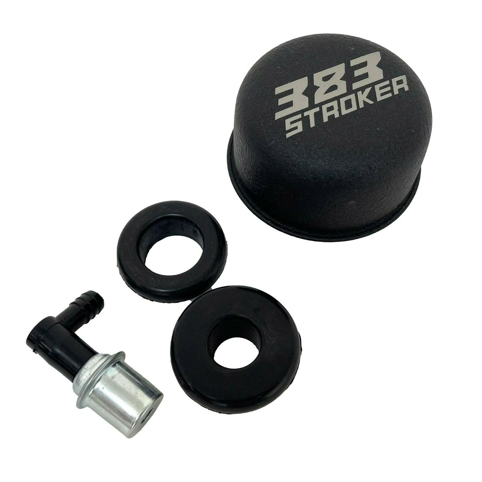 383 STROKER Valve Cover Breather & PCV Valve Black Ansen USA