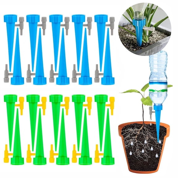 Spencer 20Pcs Self Watering Spikes, Adjustable Plant Watering Spikes with Slow Release Control Valve Switch for Garden Plants Indoor Outdoor (Blue)