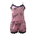 thumbnail image 2 of PEASKJP Womens Pajamas Summer Short Sleeve Cotton Women Sleepwear Tank Womens Gowns In Sleepwear Pink XX-L, 2 of 4