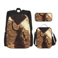 thumbnail image 1 of Disketp Egyptian Cat Pharaoh Magic Mochila Estampada de Gran Capacidad con Lonchera y Estuche, Set de 3 Piezas para Estudiantes, 1 of 7