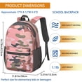 thumbnail image 3 of 17 Inch Lightweight Backpack,PVC Waterproof Oxford Fabric, Ergonomically Designed, with Large Capacity, Camouflage Print, 3 of 5