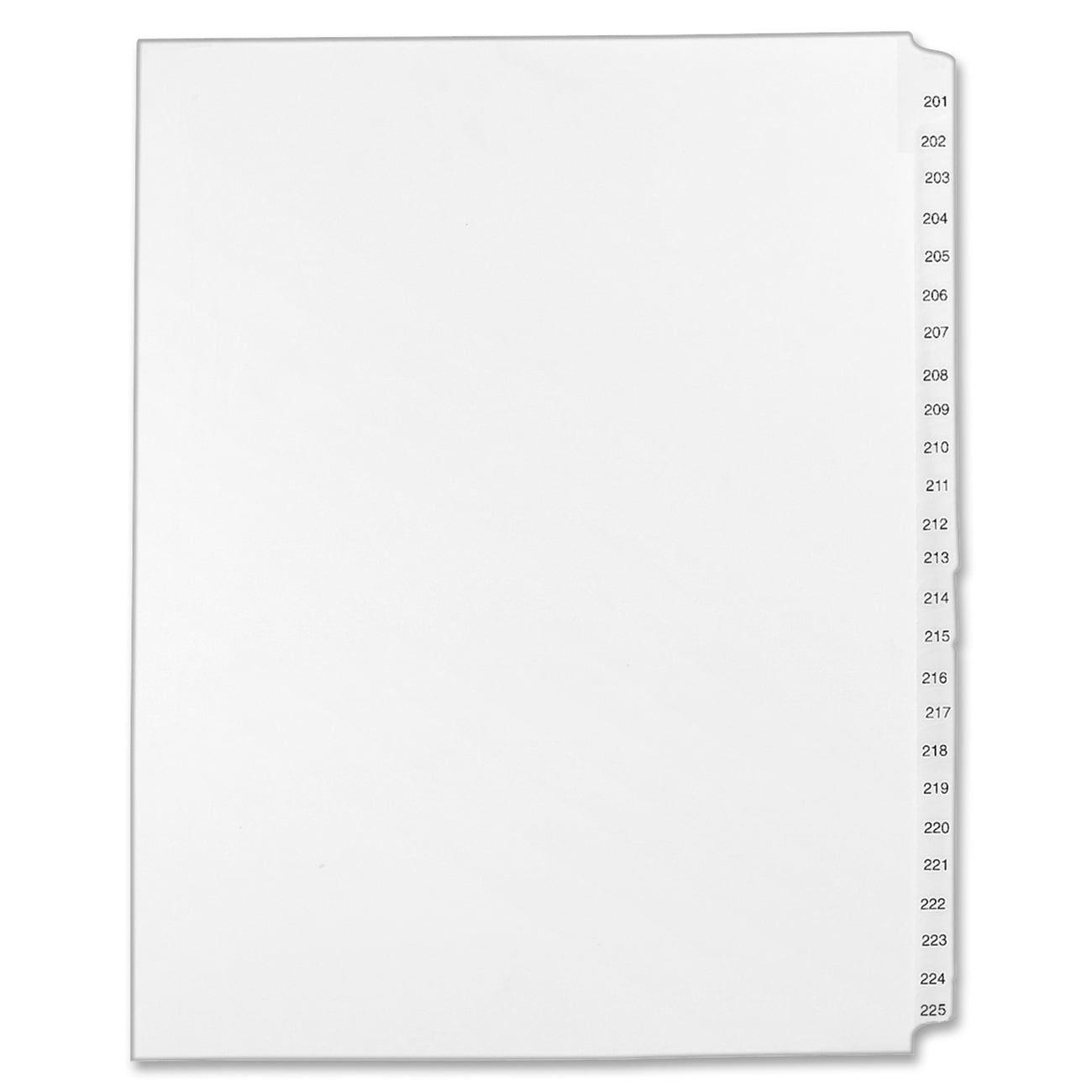 Avery Legal Dividers Standard Collated Sets 01338 Letter Size 201-225 Tab Set Side Tabs