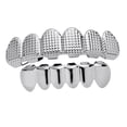thumbnail image 3 of Grills 12 Teeth Grill Set Halloween Vampire Prop Mouth Grills 18K Hip Hop Rapper Mouth Silver, 3 of 9