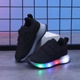 thumbnail image 7 of Ymyiu Light Up Shoes for Kids Toddler Boys Girls Light Up Shoes, Cute Lightweight Mesh Breathable Anti-Slip, Led Flashing Sport Sneakers Size 7(Black, Toddler 7), 7 of 7