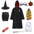 thumbnail image 2 of Uniforme escolar de bruja y mago para niños adultos, estilo Harris Potter, túnica, capa, bufanda, corbata, varita, collar, disfraz de Halloween, 2 of 4