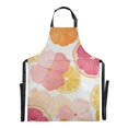 thumbnail image 6 of Yayeee Chief Kitchen Apron with Pockets for Cooking Water Resistant Unisex Adjustable Neck Strap, Pink Floral Orange, 6 of 7