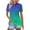 223#Green, variant on Polo Shirts for Women Summer Gradient Print Collared Short Sleeve Work Tops Business Casual Dressy Button Down Blouses Green M