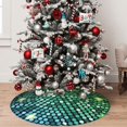 thumbnail image 5 of Rateoe Green Disco Lights Print Christmas Tree Skirt 30" for Xmas Holiday New Year Party Circle Tree Mat Ornaments Decoration, 5 of 7