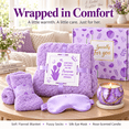 thumbnail image 3 of Vonieion 17Pcs Birthday Gifts for Women,Relaxing Spa Basket with 40 oz Tumbler,Headband and Flannel Blanket,Care Gifts Set for Her Mom Sister Best Friend Wife,Mother's Day,Christmas Gifts,Purple, 3 of 6