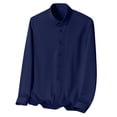 thumbnail image 3 of JTieacloth Business Casual Shirt Men's Dress Shirts Solid Long Sleeve Stretch Formal Shirt Business Casual Button Down Shirts Blue, 3 of 6