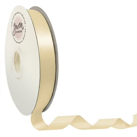 UPC: 0810056347321 | Ivory Single Face Satin Ribbon  7/8  x 100 Yards by Gwen Studios