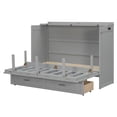 thumbnail image 5 of Queen Size Murphy Bed Wall Bed with drawer and a set of Sockets & USB Ports, Gray, 5 of 27