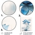 thumbnail image 3 of Designart "Vintage Blue Lotus Reflections Timeless Beauty" Lotus Metal Wall Art Prints, 3 of 5