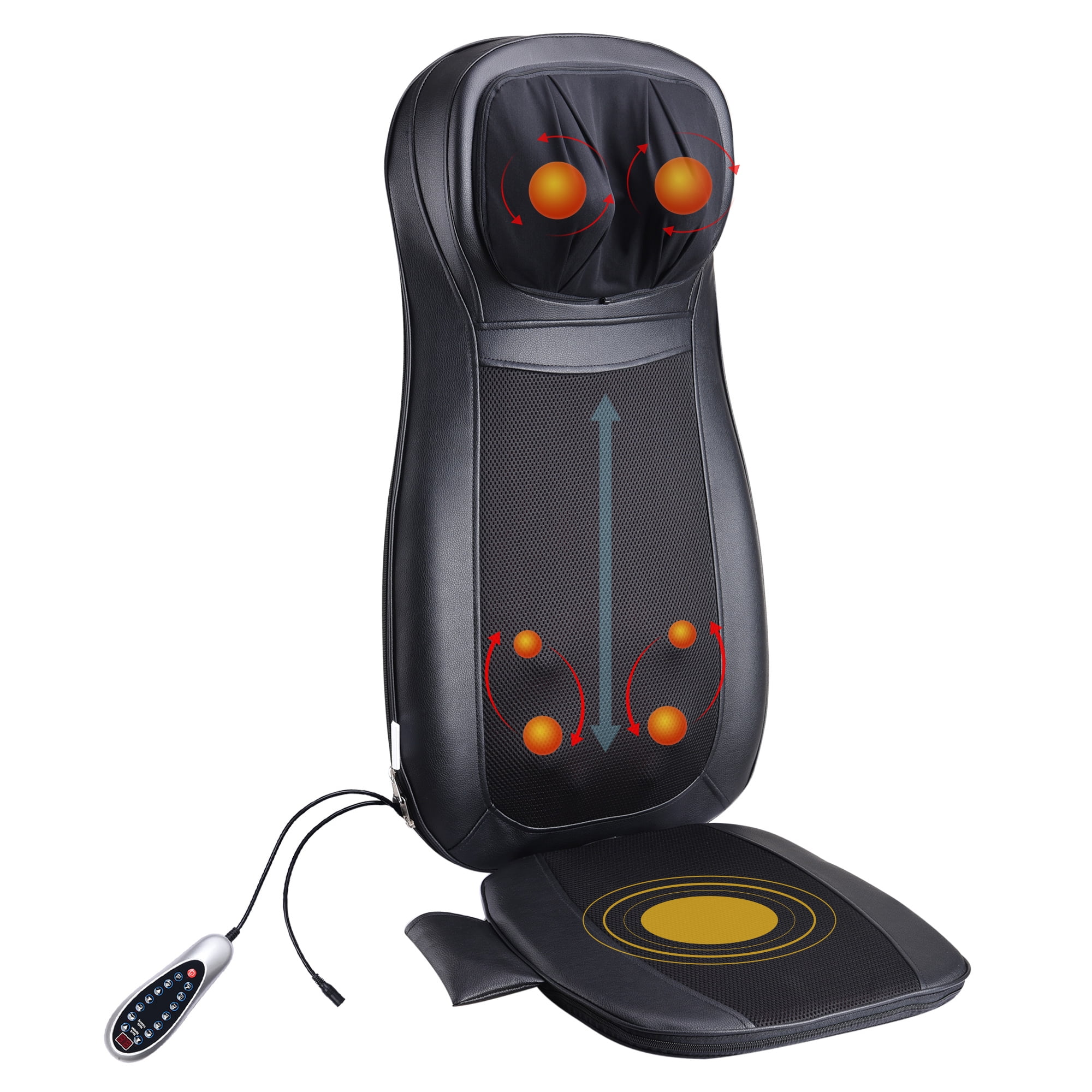 Switory Heated Car Seat Back Massage Cushion Back Massager with Heat,5 Vibration Massage Nodes & 3 Heating Pad with Intelligent Temperature Controller Winter Universial Car Seat Warmer 