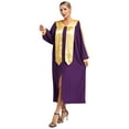 thumbnail image 3 of RUNQHUI Unisex Adult Choir Robe for Church Baptism V-neck Long Sleeve Christian Priest Robe Graduation Gown Costumes Purple L, 3 of 7