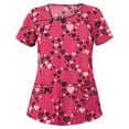 thumbnail image 2 of Heliisoer Hauts pour Femmes, Liquidation d'Été Mode Femme Manches Courtes Col Hauts Uniforme de Travail Blouse Chemise, 2 of 3