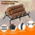 thumbnail image 2 of YANGLI 17-Inch Small Fireplace Grate, Heavy Duty 1/2-Inch Steel Bar, Wrought Iron Log Holder for Indoor/Outdoor Use, 2 of 5