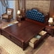 thumbnail image 2 of Drawers Waterproof Double Bed Designer Retro Glamorous Wood Headboard Bed Frames Queen Multifunctional Camas Furniture Set My Lux Decor Round, 2 of 10