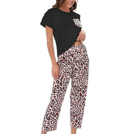 

Grianlook Workout Shirts and Pants for Womens Plaid Printed Loungewear Pajamas Set 2 Piece Casual Loose Outfits