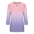 thumbnail image 4 of Plebaso Women's Plus Size Tops Casual 3/4 Sleeve V Neck Tunic Shirts Gradient Printed Womens Blouses, 4 of 5