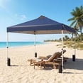 thumbnail image 2 of Gymax 10x10 FT Pop Up Canopy Tent 1-Person 1-Button Push Instant Setup Heavy Duty Frame Silver-Coated Top Portable Gazebo w/ 4 Sandbags Blue, 2 of 10