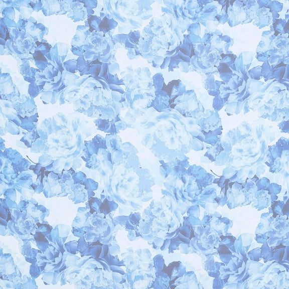Zelouf Full Bloom Floral Print Chiffon , Sewing, DIY, Crafts Fabric by the Yard, Navy Bliss, 3 Yard