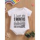 thumbnail image 2 of Newborn Infant Letter "9 Months" Embroidery Romper Short Sleeve Crew Neck Jumpsuit For Baby Boys And Girls Toddler Clothes, 2 of 5