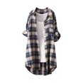 thumbnail image 2 of Qepwscx Womens Long Sleeve Shirts Plaid Print Tops for Women V Neck Button Up Long T Shirts Sweatshirt Casual Blouses Going Out Tops Basic Tees Top Travel Tshirts Loose Fits for Women S-XXXL, 2 of 3