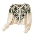 thumbnail image 1 of Loose Colorful Crochet Cardigans for Women Handmade for Sun for Protection Knit Sweater Coat Long Sleeves V Neck Hollow Orange, 1 of 4