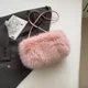 thumbnail image 3 of Bolso de mujer portátil con cadena de perlas de imitación de felpa de nueva tendencia de otoño e invierno, bolso de mensajero de hombro de moda y para viajeros, 3 of 5