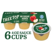 Tree Top No Sugar Added Apple Sauce Cups, 4 Oz, 6 Count