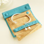Personalized Mini Jewelry Roll, Blue