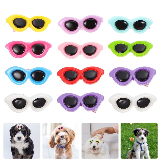 HEALEEP 12Ud Clips Para De Perro Con Gafas Colores Surtidos Adorable