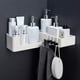thumbnail image 4 of Solución de almacenamiento para el baño, estanterías giratorias para organización, instalación autoadhesiva sin perforaciones, aprovechamiento del espacio en las esquinas, drenaje rápido, garantía de, 4 of 7