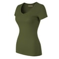 thumbnail image 3 of Made by Olivia Women's Basic Solid Multi Colors Fitted Short Sleeve T-Shirt [S-3XL], 3 of 6