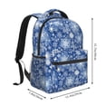 thumbnail image 2 of Balery whiet Snowflake blue background Mochila Escolar Impresa, Mochila Ligera para Viajes Casual, Mochila Duradera y Cómoda Multifuncional, Mochila para Laptop-One Size, 2 of 5