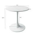 thumbnail image 2 of 32" Round Coffee Table, Modern Living Room End Table with Printed Marble Table Top and Metal Base, Modern Octagonal Dining Table for Kitchen, Living Room, Cafe, Marble White, 2 of 8