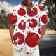 thumbnail image 3 of Camisa De Botones Para Hombre Camisa de manga corta de playa estampada a la moda para hombre (Red, XL), 3 of 4
