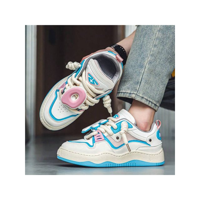 Fashionable Thick Bottom Color Block Bread Shoes Casual Men's Sneakers