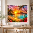 thumbnail image 5 of Tropical Sunset Beach With Palm Trees, Romantic Coastal Style for Beach Lovers, Coastal Wall Art, Housewarming Gift, Tapestry Wall Hanging for Bedroom and Living Room, 5 of 7