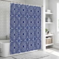 thumbnail image 6 of Navy Blue Shower Curtain, Waterproof Shower Curtains for Bathroom, Traditional Tribal Abstract Geometric Art Washable Fabric Bathtub Curtain Set Bath Decor with 12 Hooks Stall 36"x72", 6 of 8