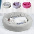 thumbnail image 1 of Fiudx Juego de Cama para Cachorros, Caseta Redonda Suave y Cálida, con Tapete Acolchado con Bordes Altos y Base Antideslizante, Ideal para Otoño E Invierno, Ideal para Perros Pequeños, 35 X 35 X 10 C, 1 of 7