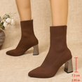 thumbnail image 4 of Bixock Boots for Women Mid Heel Short Boots Large Size Pointed Toe Slip On Stretch Sock Boots Comfortable Warm Daily Wear Fall Women Shoes, 4 of 9