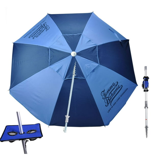 7 ft Fiberglass Tommy Bahama Beach Umbrella for Sand with Integrated