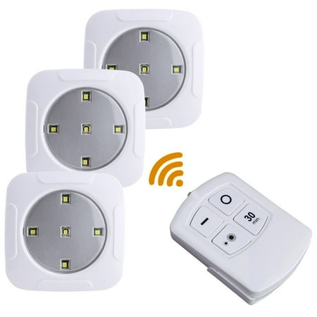 

3Pcs Wireless LED Remote Control Battery Under Cabinet Night Light Wall Lamp