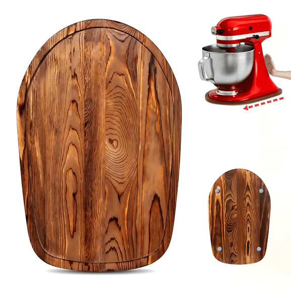 Mixer Slider for KitchenAid 4.5–5 Qt Tilt-Head Stand Mixer, Brown Wood Sliding Caddy for Kitchen Countertops