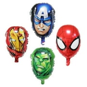 4 PCS Superhero Balloons Captain America Balloon Spiderman Balloon Ironman Balloons Birthday Party Balloon Super Hero Birthday party decoration